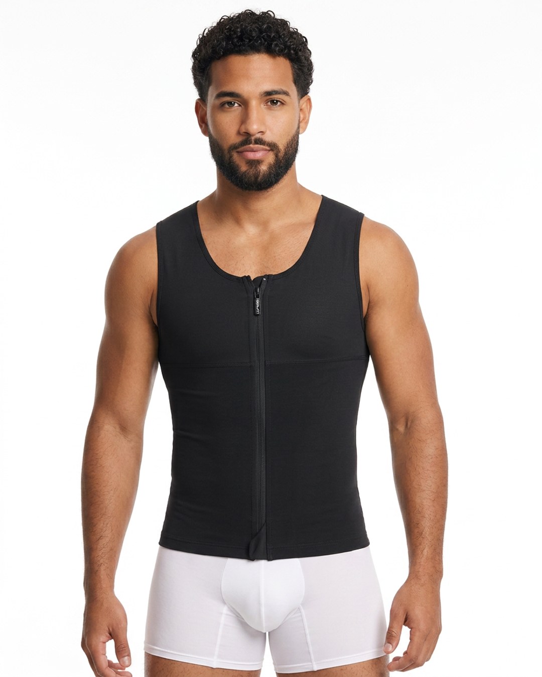 SCH663-1 Mens Front-Zip Chest Control Girdle - Curvisse