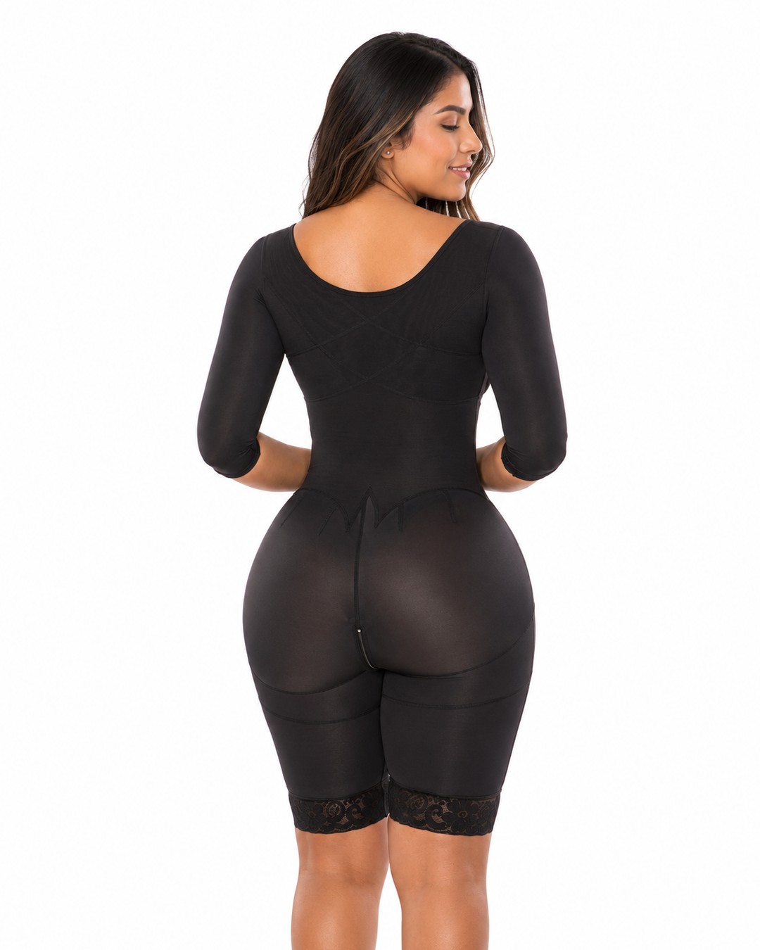 Knee-Length Girdle with Built-in Bra - Curvisse