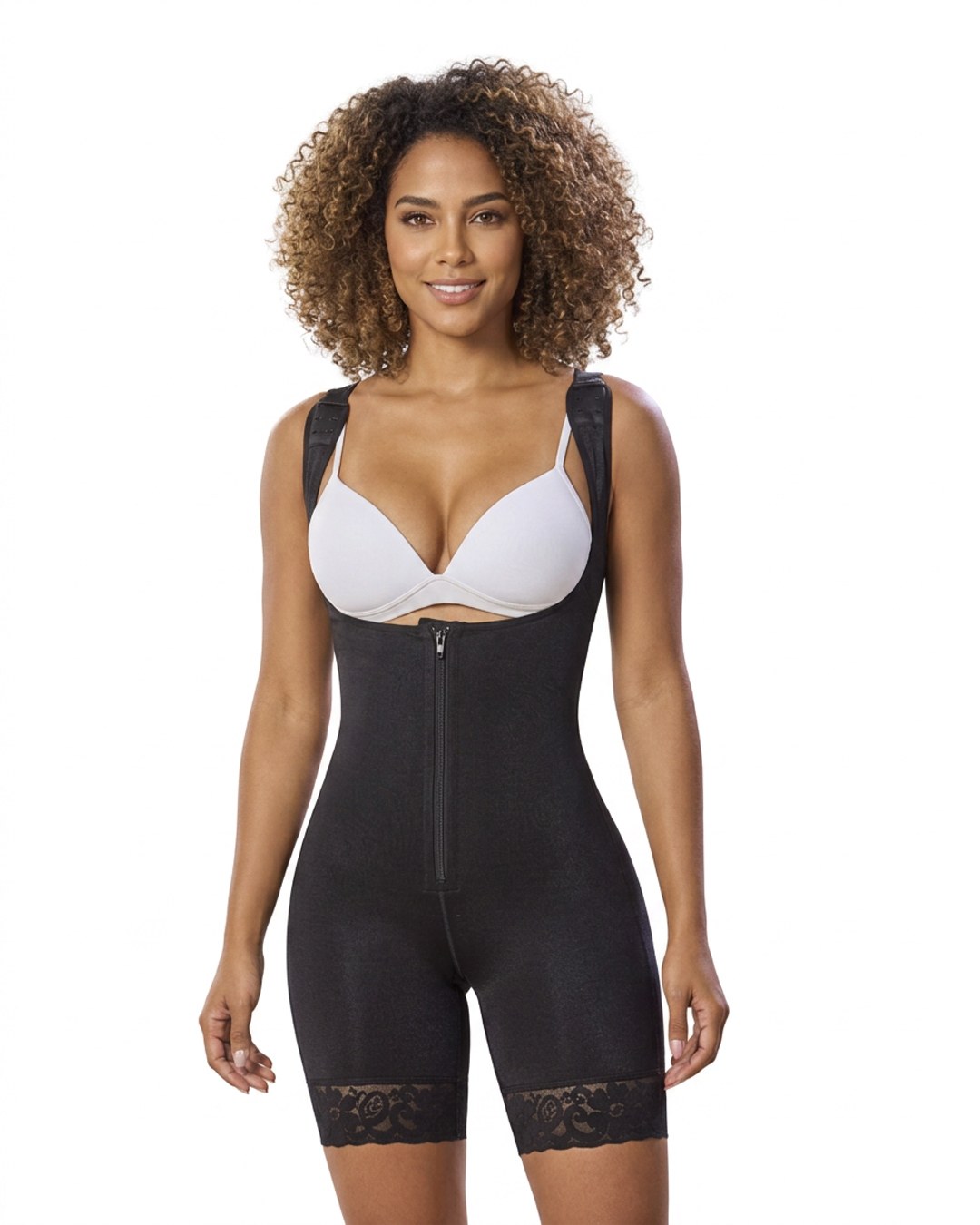 SCM699-1 Mid-Thigh Girdle with Front Zipper - Curvisse